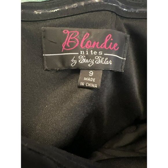 Blondie Nites By Stacy Sklar Size 9 Black Mint Green Party Dress With Embellishe - Picture 5 of 5